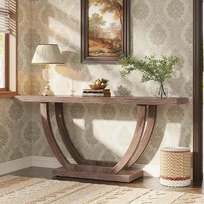 Console d'entrée de ferme, table de canapé de 160 cm pour l'entrée