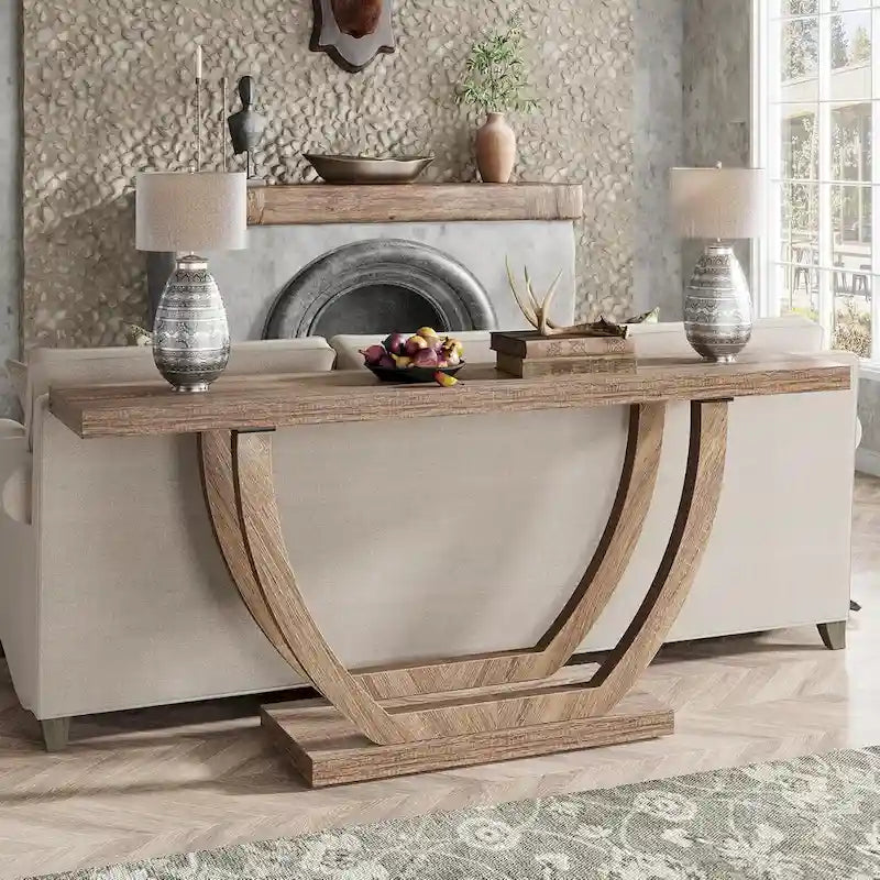 Console d'entrée de ferme, table de canapé de 160 cm pour l'entrée