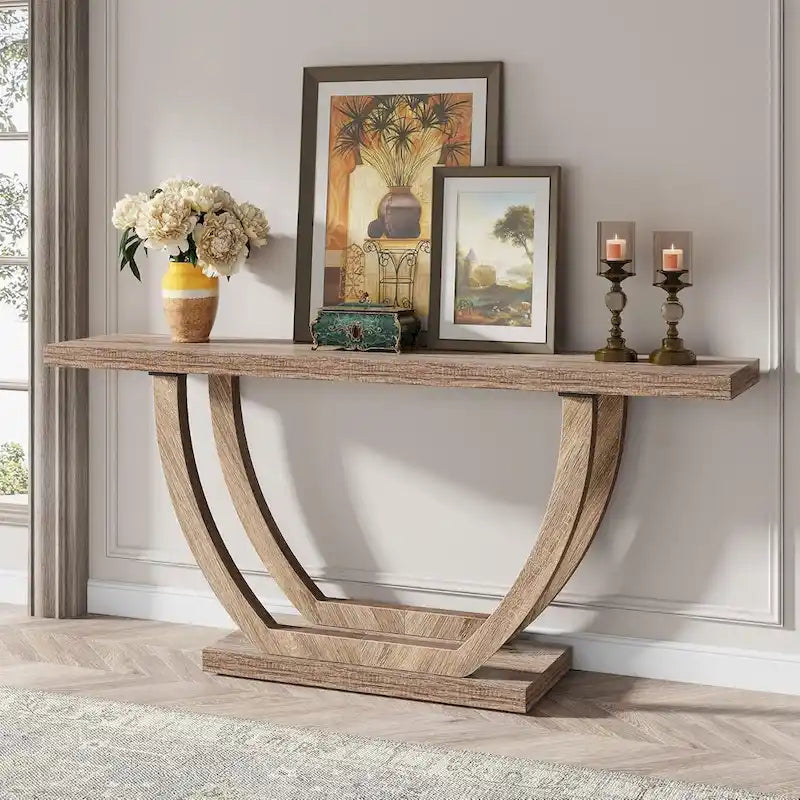 Console d'entrée de ferme, table de canapé de 160 cm pour l'entrée