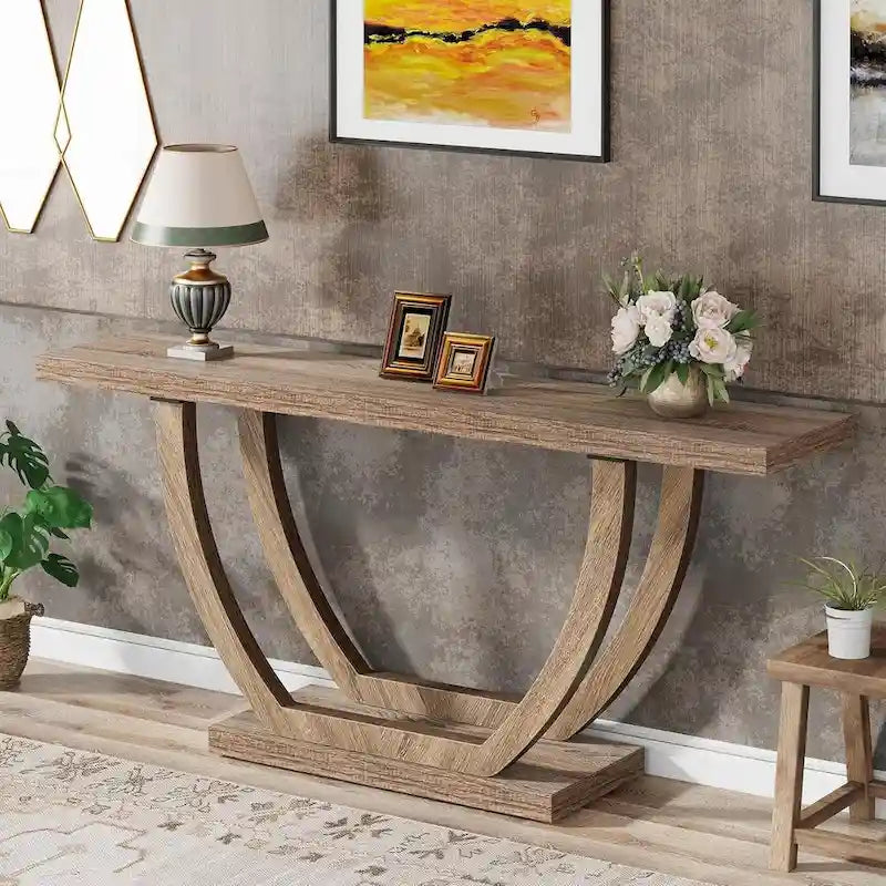 Console d'entrée de ferme, table de canapé de 160 cm pour l'entrée