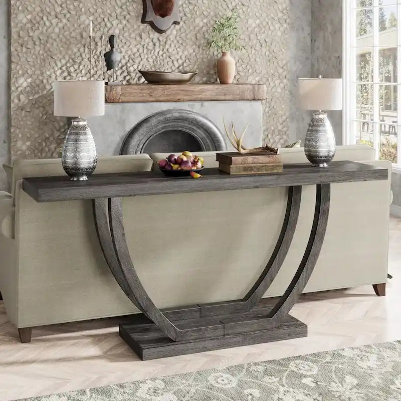 Console d'entrée de ferme, table de canapé de 160 cm pour l'entrée