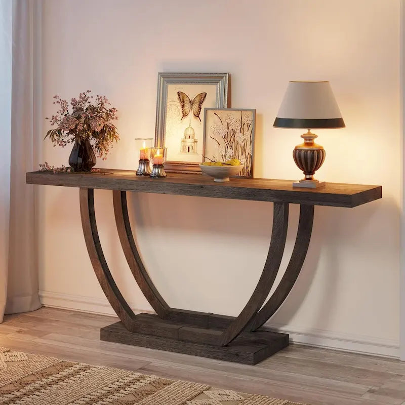Console d'entrée de ferme, table de canapé de 160 cm pour l'entrée