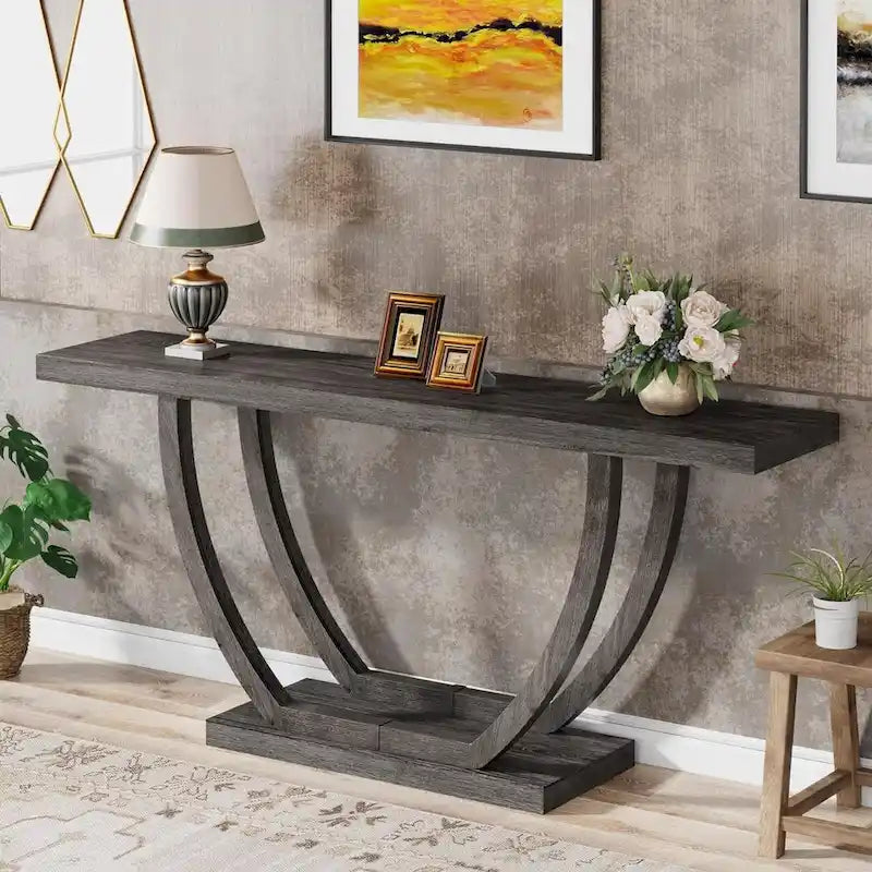 Console d'entrée de ferme, table de canapé de 160 cm pour l'entrée