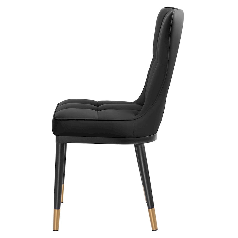 Lot de 4 chaises de salle à manger en similicuir avec motif à carreaux