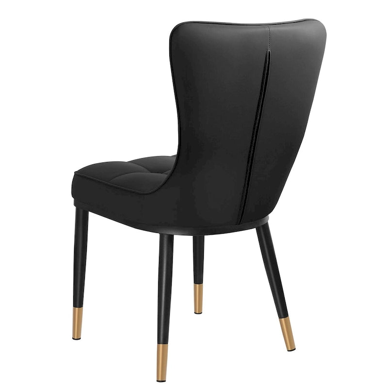 Lot de 4 chaises de salle à manger en similicuir avec motif à carreaux