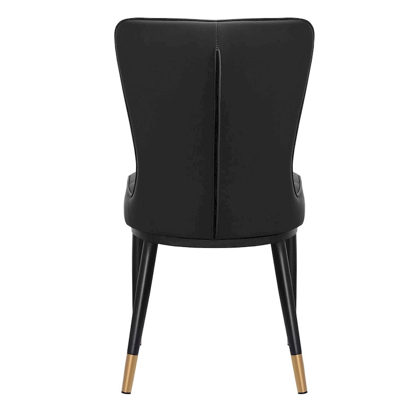 Lot de 4 chaises de salle à manger en similicuir avec motif à carreaux