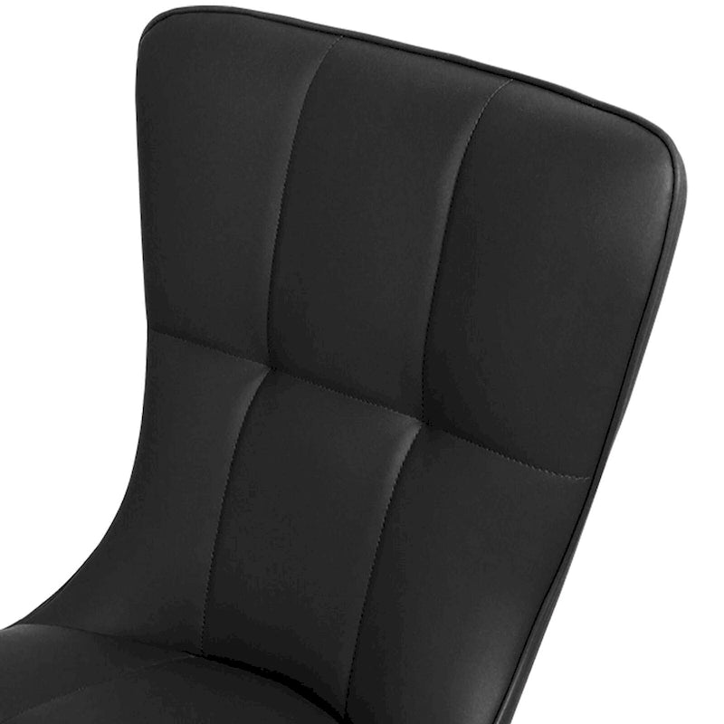 Lot de 4 chaises de salle à manger en similicuir avec motif à carreaux