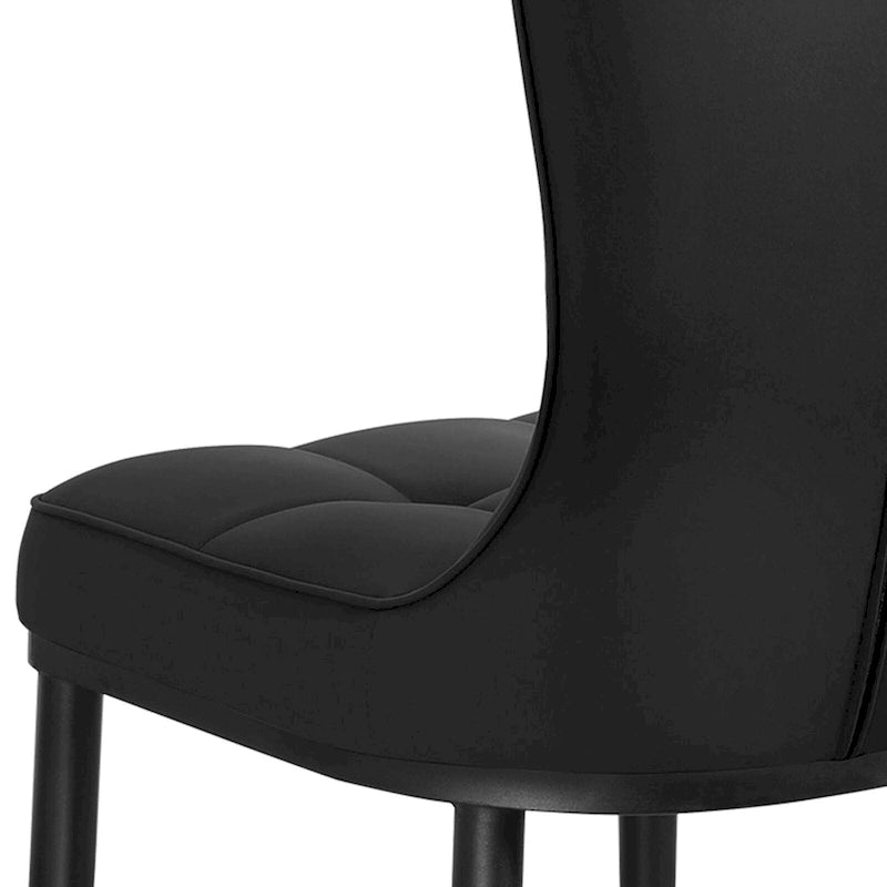 Lot de 4 chaises de salle à manger en similicuir avec motif à carreaux