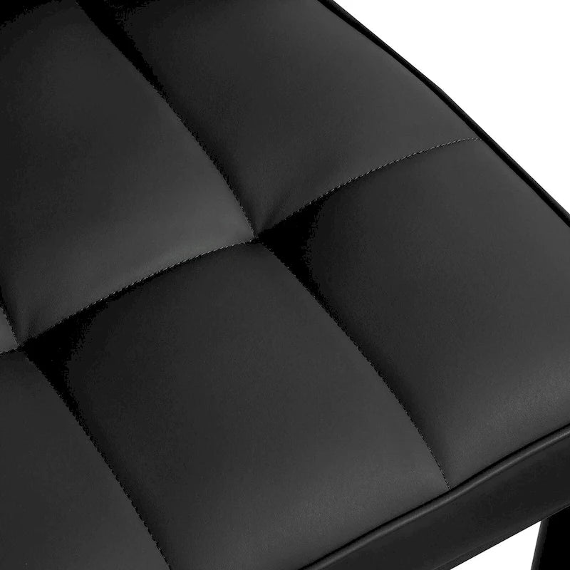 Lot de 4 chaises de salle à manger en similicuir avec motif à carreaux