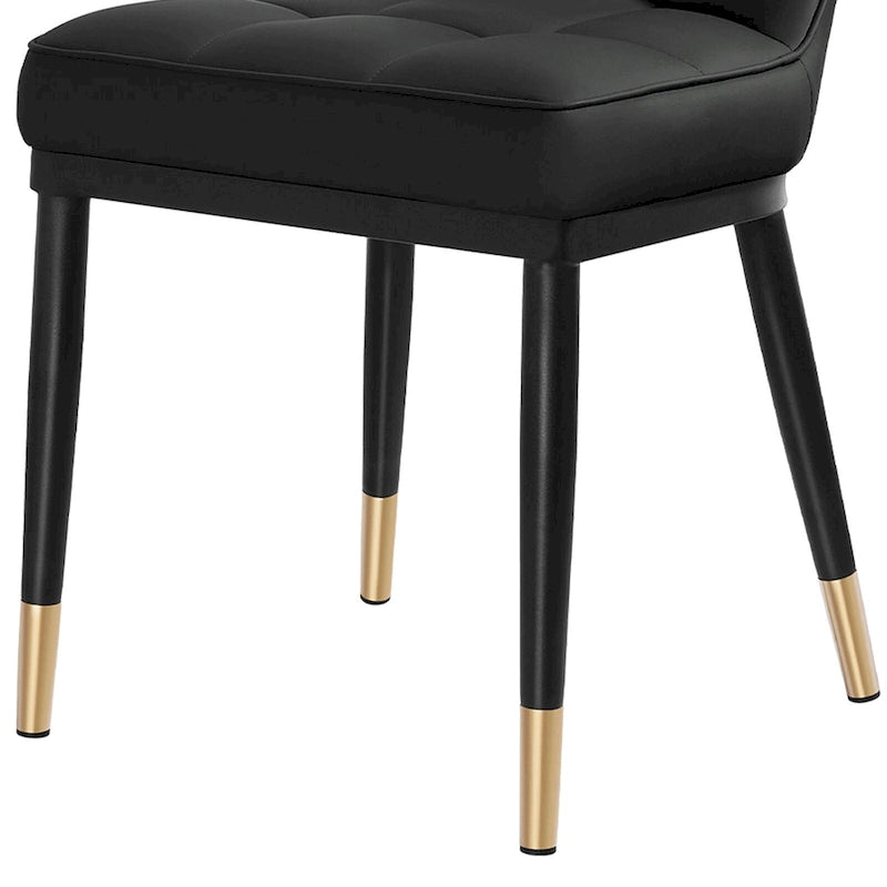 Lot de 4 chaises de salle à manger en similicuir avec motif à carreaux