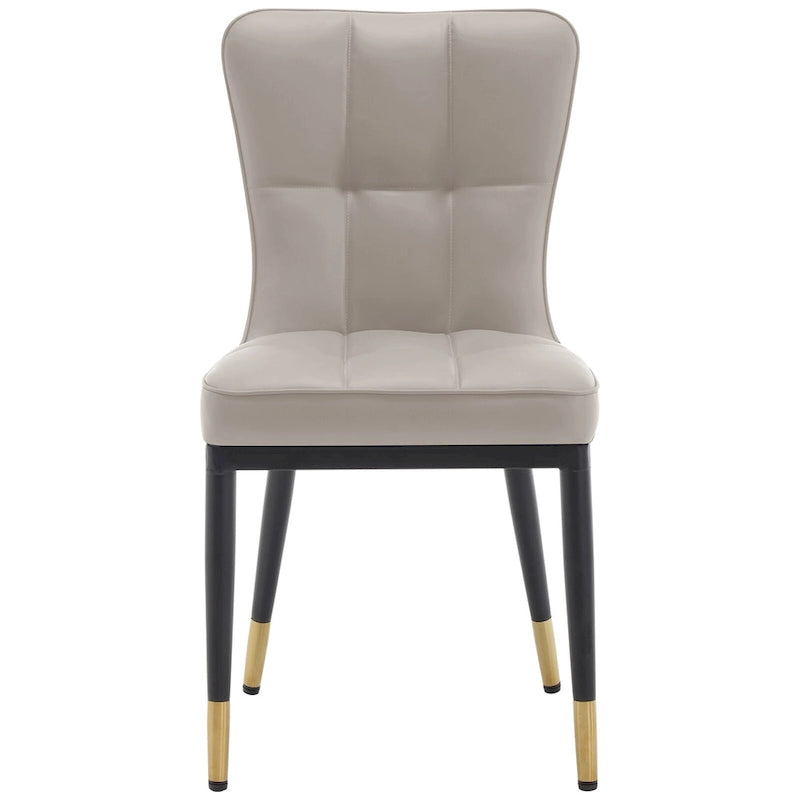Lot de 4 chaises de salle à manger en similicuir avec motif à carreaux
