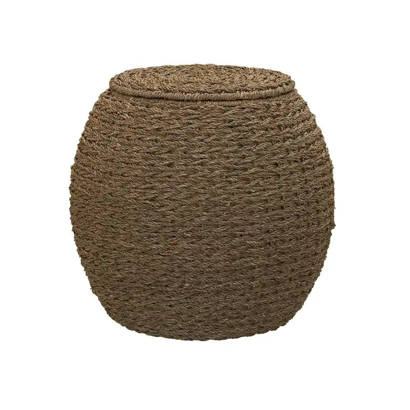 Table d'appoint avec panier de rangement en osier tressé à la main Household Essentials - 17,0 L x 17,0 l x 19,0 H