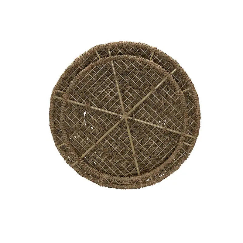 Table d'appoint avec panier de rangement en osier tressé à la main Household Essentials - 17,0 L x 17,0 l x 19,0 H