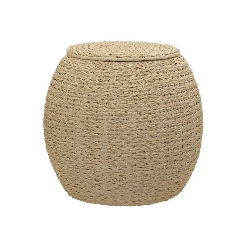 Table d'appoint avec panier de rangement en osier tressé à la main Household Essentials - 17,0 L x 17,0 l x 19,0 H