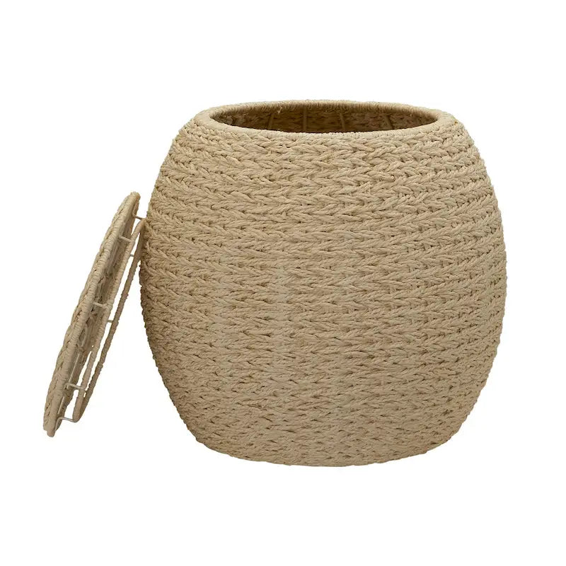 Table d'appoint avec panier de rangement en osier tressé à la main Household Essentials - 17,0 L x 17,0 l x 19,0 H