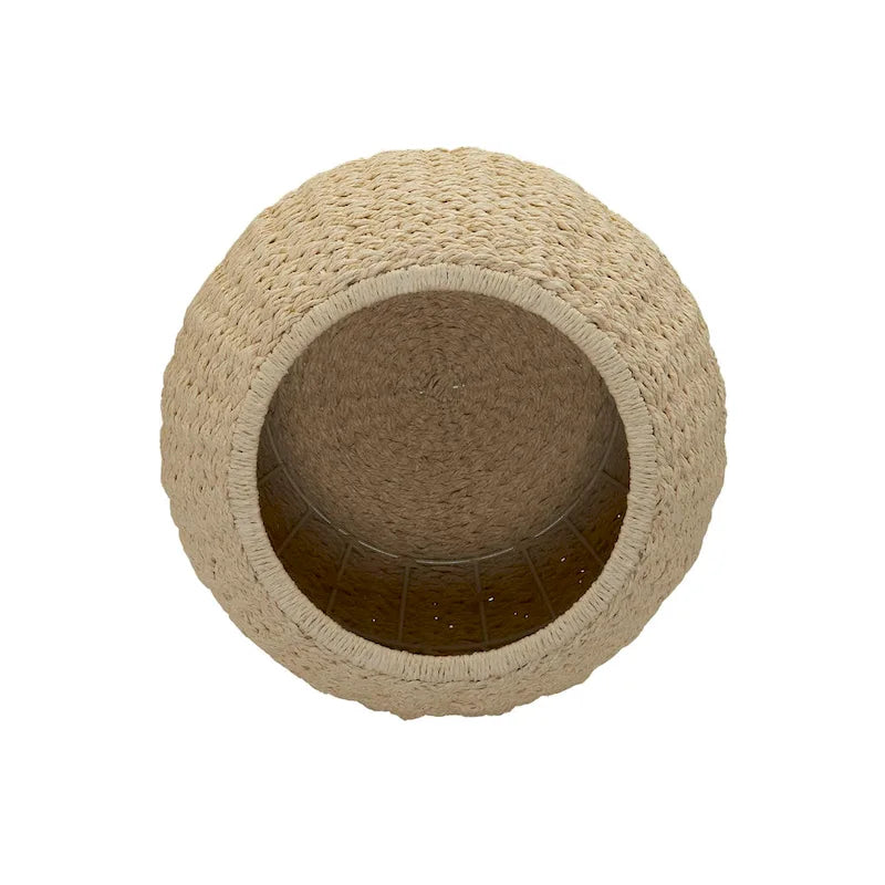 Table d'appoint avec panier de rangement en osier tressé à la main Household Essentials - 17,0 L x 17,0 l x 19,0 H