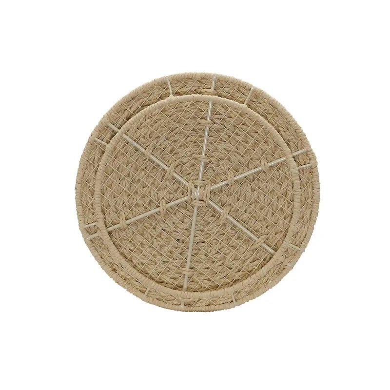 Table d'appoint avec panier de rangement en osier tressé à la main Household Essentials - 17,0 L x 17,0 l x 19,0 H