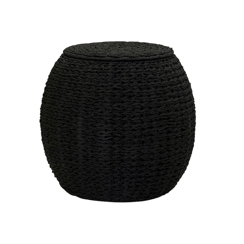 Table d'appoint avec panier de rangement en osier tressé à la main Household Essentials - 17,0 L x 17,0 l x 19,0 H