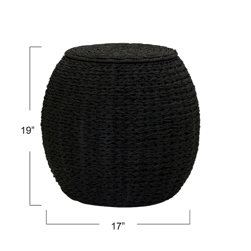 Table d'appoint avec panier de rangement en osier tressé à la main Household Essentials - 17,0 L x 17,0 l x 19,0 H