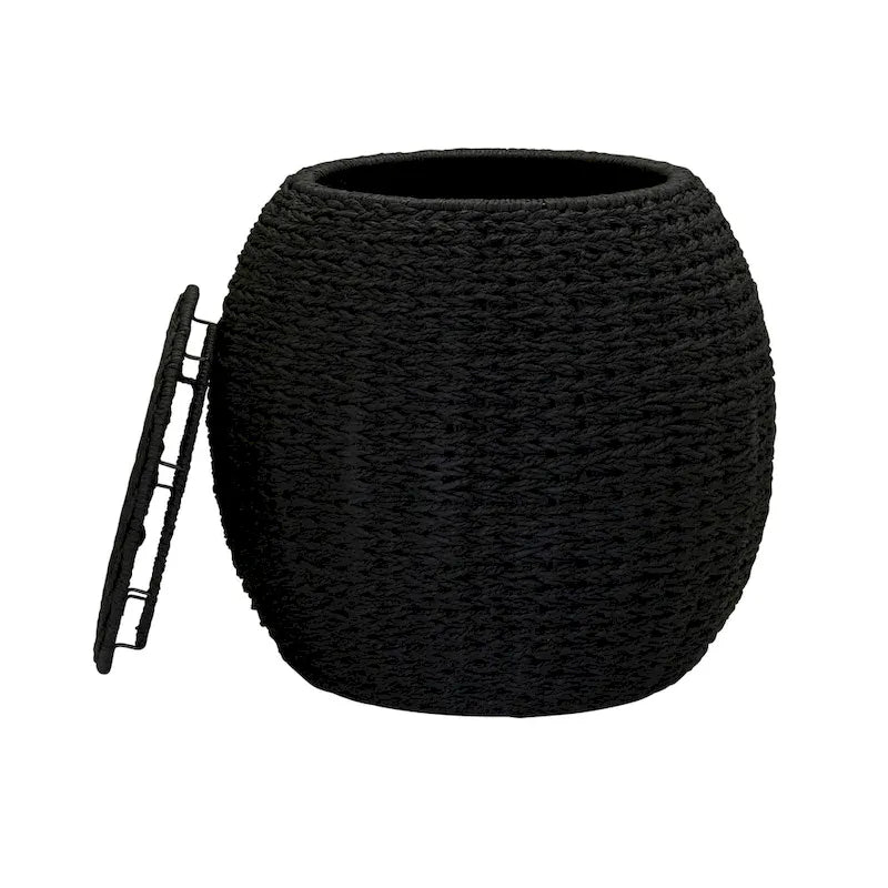 Table d'appoint avec panier de rangement en osier tressé à la main Household Essentials - 17,0 L x 17,0 l x 19,0 H