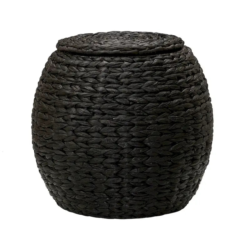 Table d'appoint avec panier de rangement en osier tressé à la main Household Essentials - 17,0 L x 17,0 l x 19,0 H