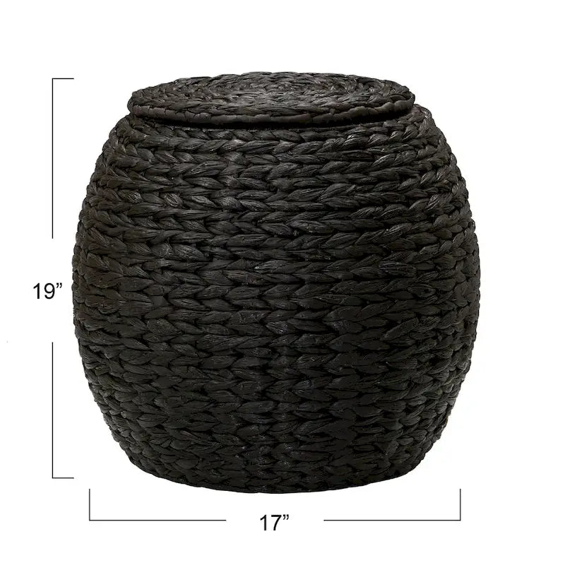 Table d'appoint avec panier de rangement en osier tressé à la main Household Essentials - 17,0 L x 17,0 l x 19,0 H