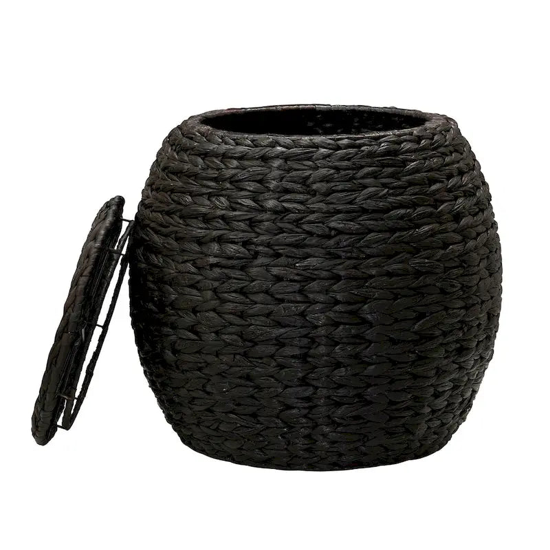 Table d'appoint avec panier de rangement en osier tressé à la main Household Essentials - 17,0 L x 17,0 l x 19,0 H