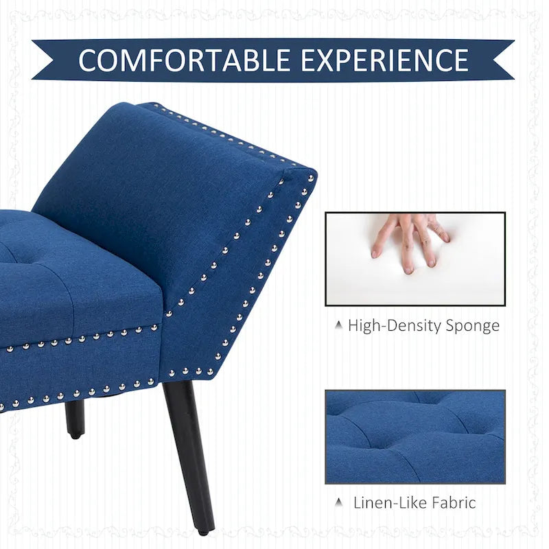 Banc d'appoint/ottoman capitonné en tissu, style moderne, pour chambre à coucher ou salon, par HOMCOM