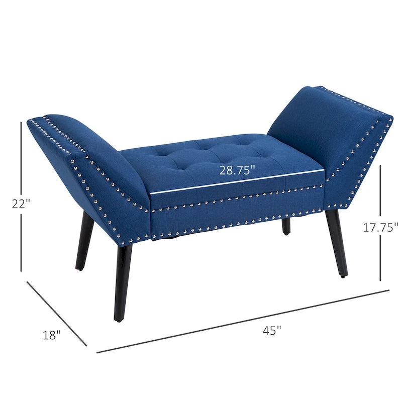 Banc d'appoint/ottoman capitonné en tissu, style moderne, pour chambre à coucher ou salon, par HOMCOM