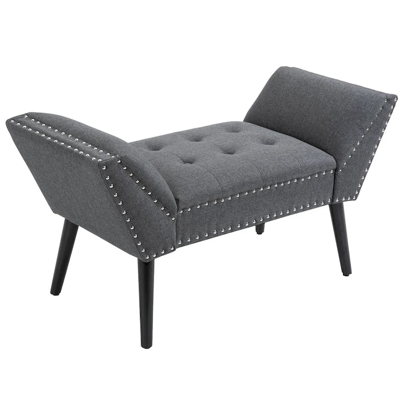 Banc d'appoint/ottoman capitonné en tissu, style moderne, pour chambre à coucher ou salon, par HOMCOM