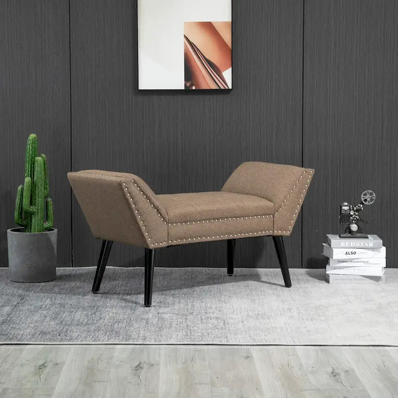Banc d'appoint/ottoman capitonné en tissu, style moderne, pour chambre à coucher ou salon, par HOMCOM
