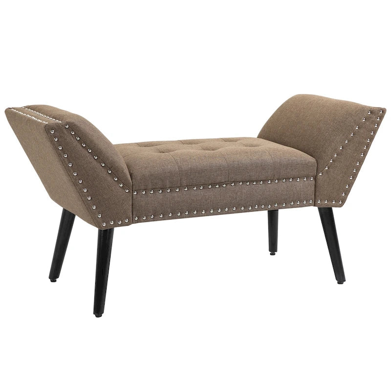 Banc d'appoint/ottoman capitonné en tissu, style moderne, pour chambre à coucher ou salon, par HOMCOM