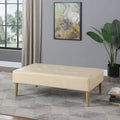 HomePop Pouf/Table basse capitonné(e) en cuir véritable