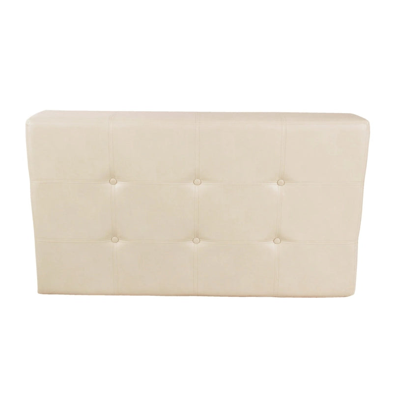 HomePop Pouf/Table basse capitonné(e) en cuir véritable