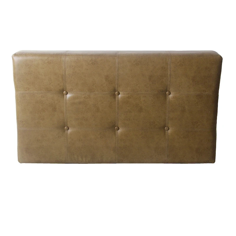HomePop Pouf/Table basse capitonné(e) en cuir véritable
