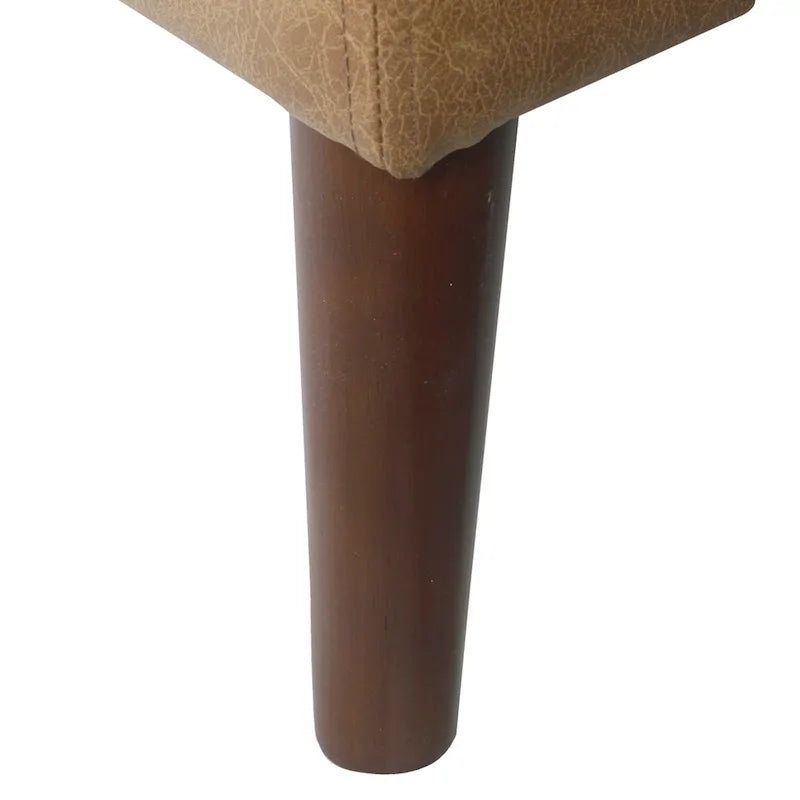 HomePop Pouf/Table basse capitonné(e) en cuir véritable