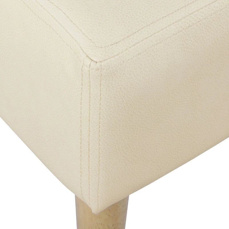 HomePop Pouf/Table basse capitonné(e) en cuir véritable