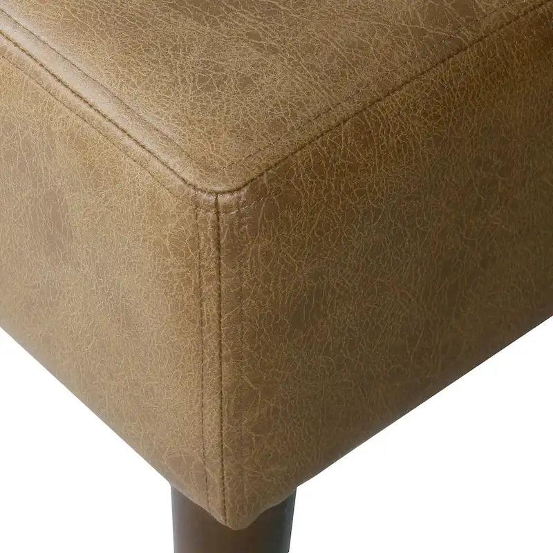 HomePop Pouf/Table basse capitonné(e) en cuir véritable