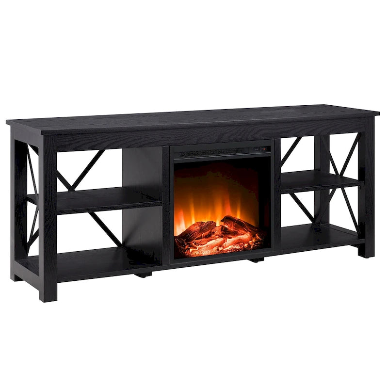 Meuble TV Sawyer avec insert de cheminée électrique