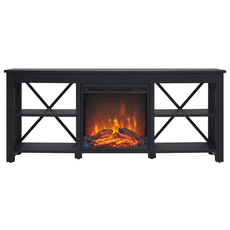 Meuble TV Sawyer avec insert de cheminée électrique