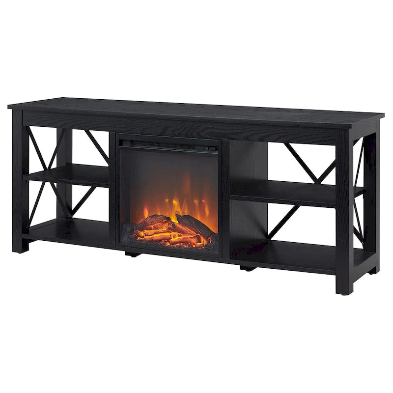 Meuble TV Sawyer avec insert de cheminée électrique