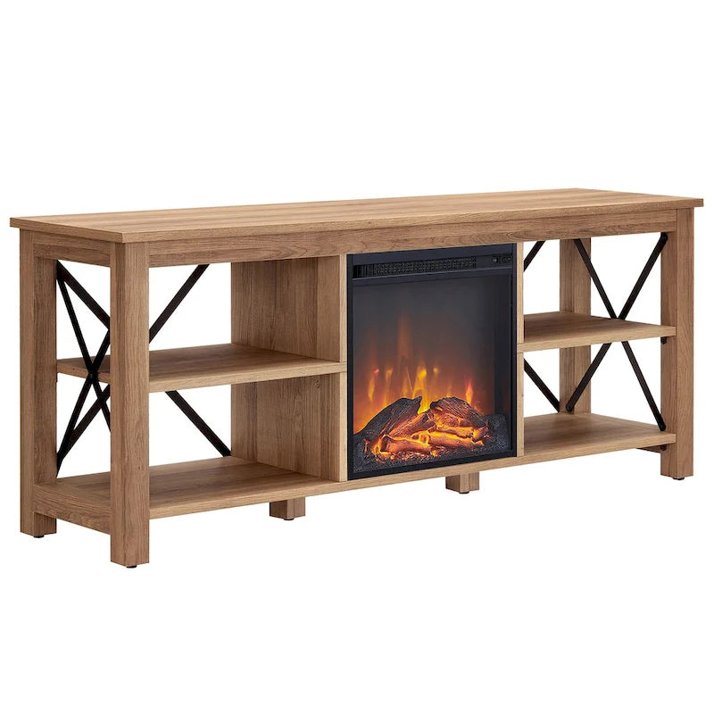 Meuble TV Sawyer avec insert de cheminée électrique