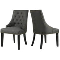 Chaises de salle à manger capitonnées en tissu avec clous décoratifs (Lot de 2)