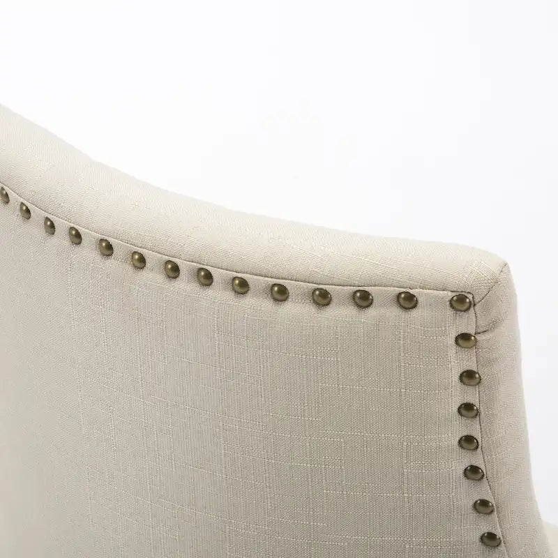 Chaises de salle à manger capitonnées en tissu avec clous décoratifs (Lot de 2)