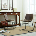 Chaises de salle à manger sans accoudoirs en similicuir Inyo de Carbon Loft (lot de 2)