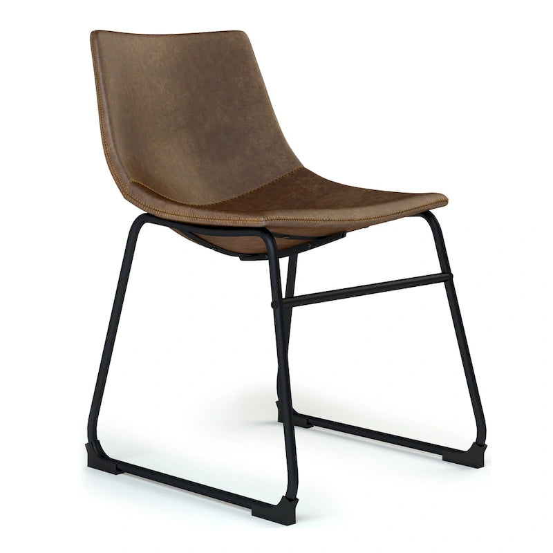 Chaises de salle à manger sans accoudoirs en similicuir Inyo de Carbon Loft (lot de 2)