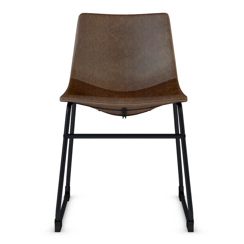 Chaises de salle à manger sans accoudoirs en similicuir Inyo de Carbon Loft (lot de 2)