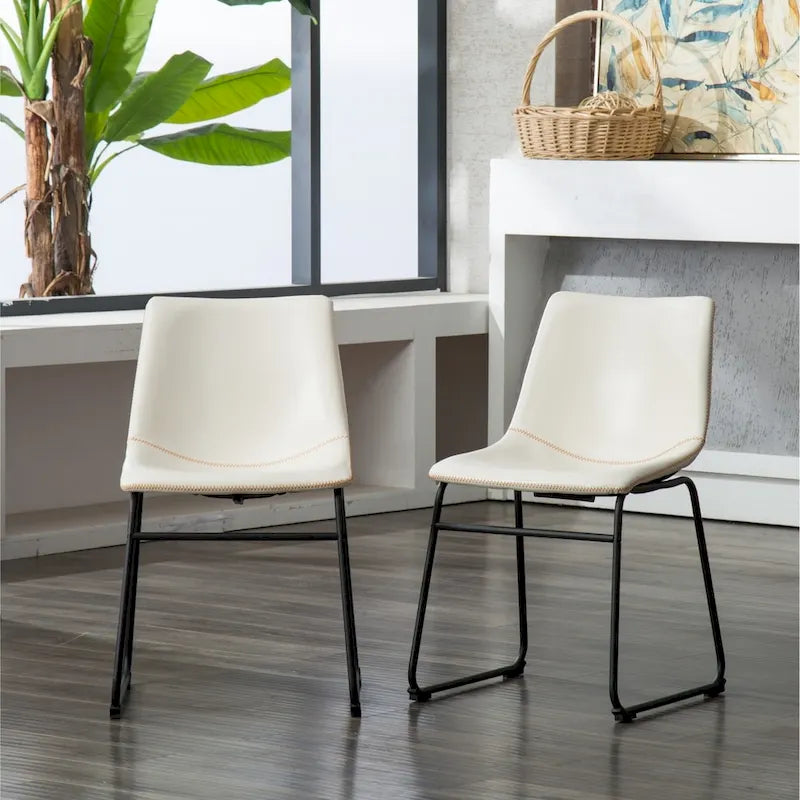 Chaises de salle à manger sans accoudoirs en similicuir Inyo de Carbon Loft (lot de 2)