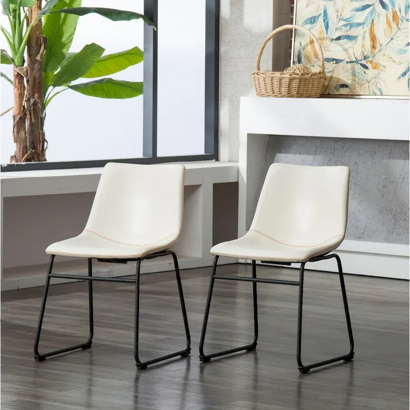 Chaises de salle à manger sans accoudoirs en similicuir Inyo de Carbon Loft (lot de 2)