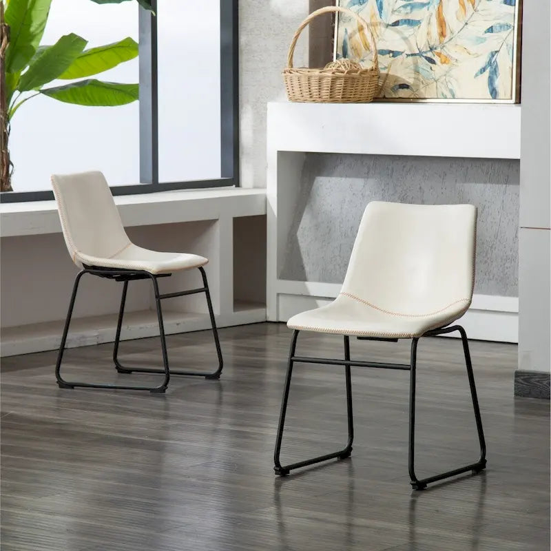 Chaises de salle à manger sans accoudoirs en similicuir Inyo de Carbon Loft (lot de 2)